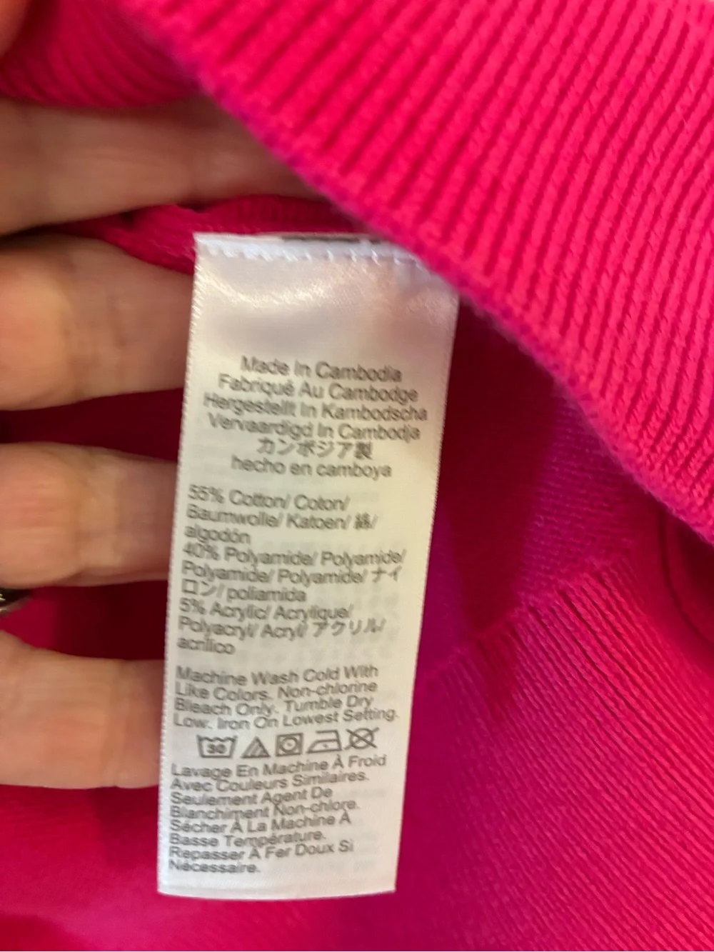 NEW! J. Crew Beach Fuchsia Bright Pink Crewneck Sweater S